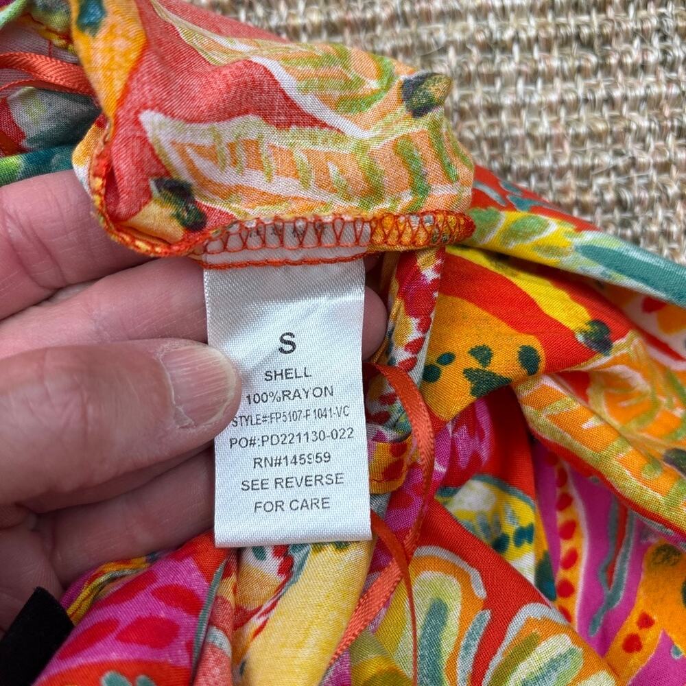 🌴 VICI Tropical Print Cropped Wide Leg Jumpsuit | Size S | Multicolor - Picture 9 of 11